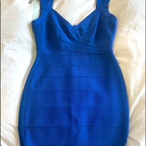 Blue Herve Leger Bandage Dress - L